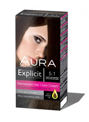 Set za trajno bojenje kose EXPLICIT 5.1 Light ash brown / Svetlo pepeljasto smeđa