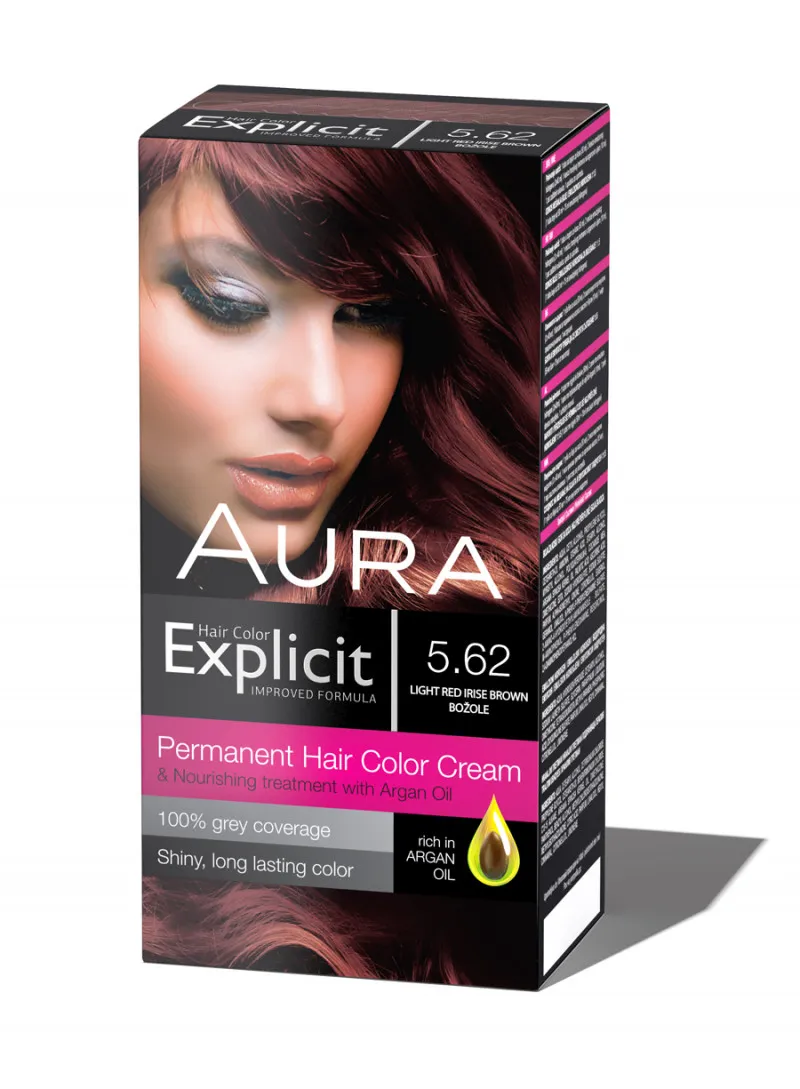 Set za trajno bojenje kose EXPLICIT 5.62 Light red irise brown / Božole 